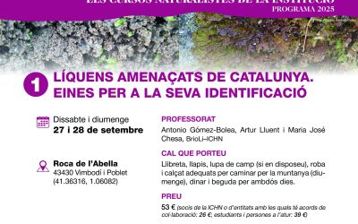 Els cursos naturalistes de la institució: Líquens amenaçats de Catalunya. Eines per a la seva identificació