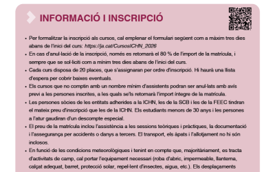 Ja tenim disponibles Els cursos naturalistes de la Institució 2026