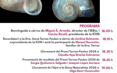 4 de novembre – Lliurament del Premi Torras-Foulon i de l’Ajut a la Dona Naturalista 2026